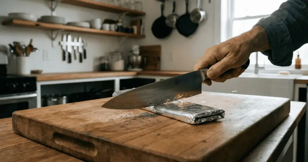 Glöm slöa knivar – så får du tillbaka skärpan på 60 sekunder med aluminiumfolie
