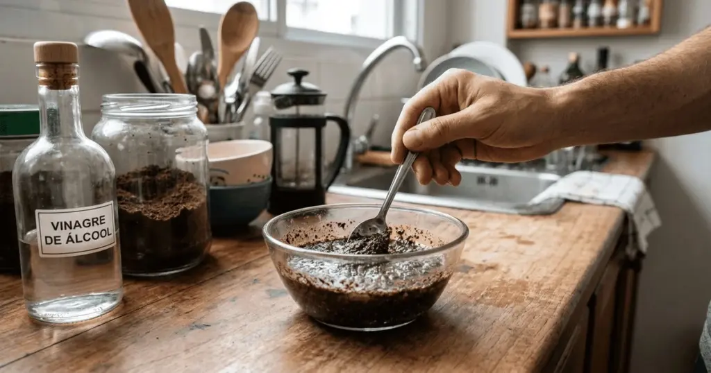 Blandat kaffesump och vinäger: kökets hemliga superkraft