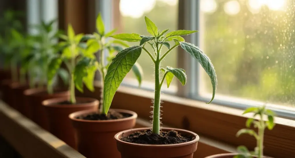 En matsked honung och ett glas vatten: Tomatplantorna sköt i höjden – starka som en bambudunge