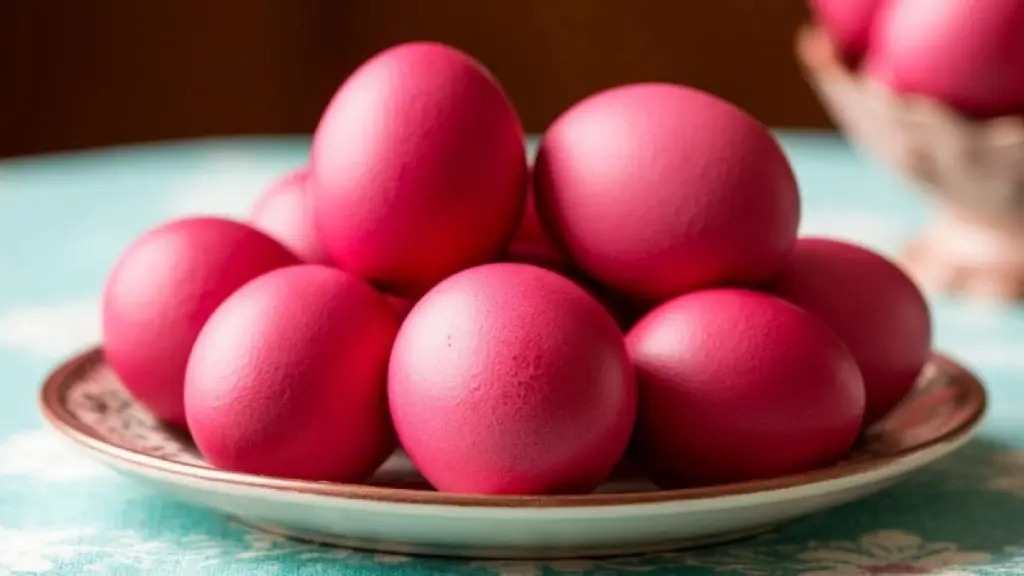 Rosa påskägg med en hemlig ingrediens i ditt kök